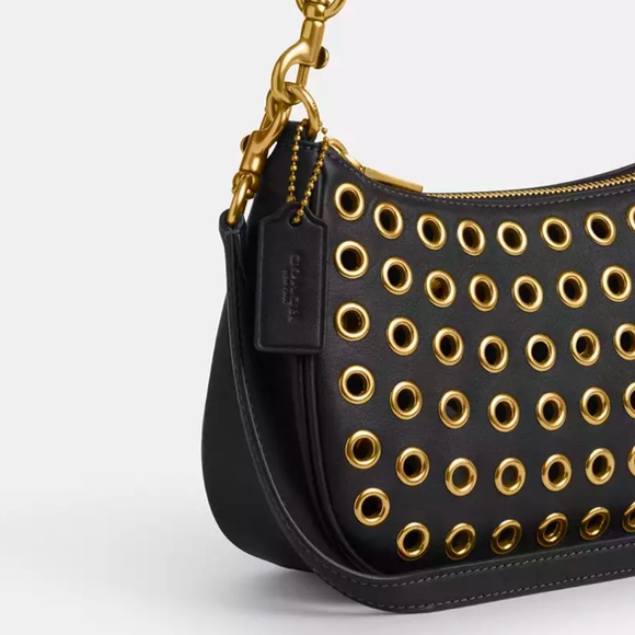 NWT COACH Teri Leather Shoulder Bag With Grommets - Picture 4 of 10